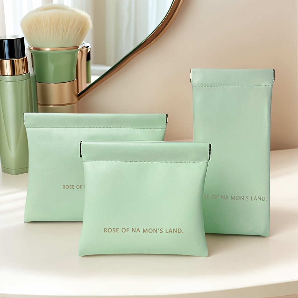 Image of Seoontu 3pcs Set: Inner Bag, Storage Pouch, Women's Mini Portable Coin Purse, Eyeglasses Case, Data Cable And Earphone Storage Bag, Makeup Bag And Lipstick Pouch, Coin Pouch, Change Pouch