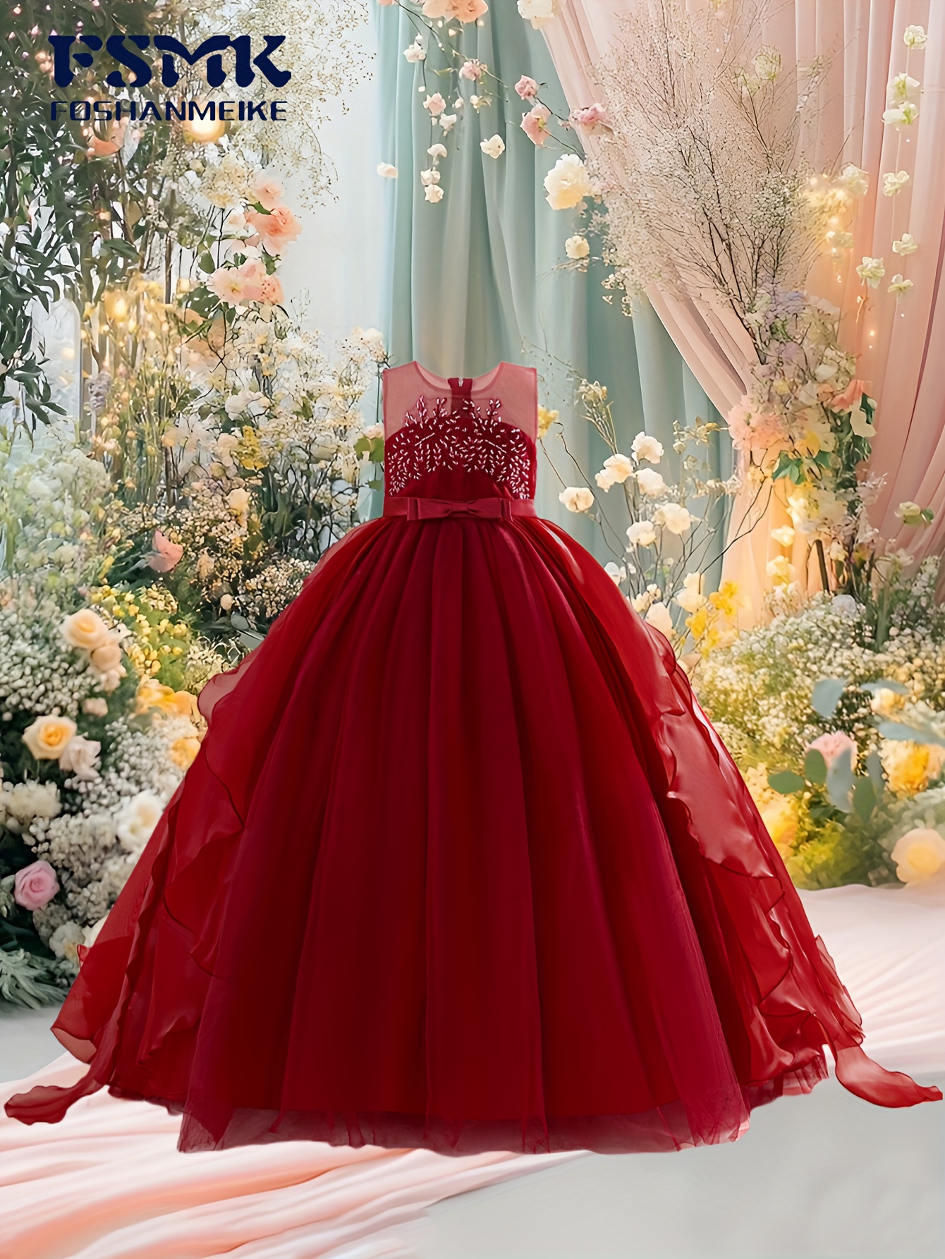 strapless open back dress HALEIA Black Maxi Princess Dress with Frill Details main image 1