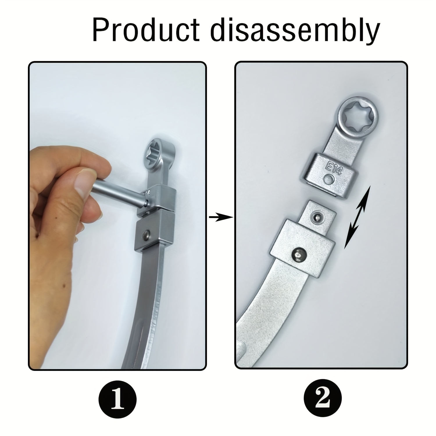 15pcs Idler Pulley Adjustment Wrench Belt Tension Tensioning Adjuster Lever Tool Extension E-type socket Wrench Removal Tool details 5