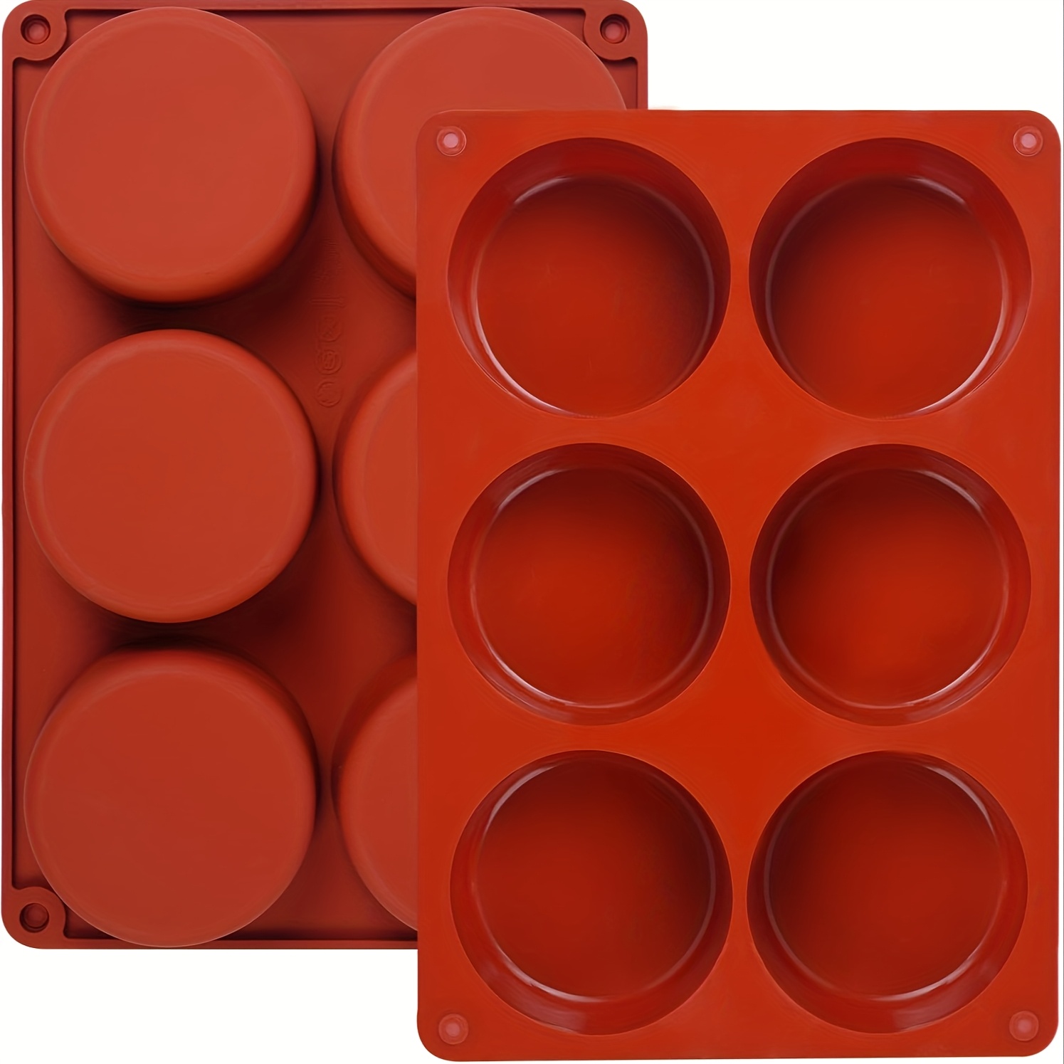 2pcs- Silicone Molds Inch Frittata Baking Pans, Round Silicone Molds For Egg Breakfast Sandwich, English Muffin, Cheesecake, Dinner Rolls