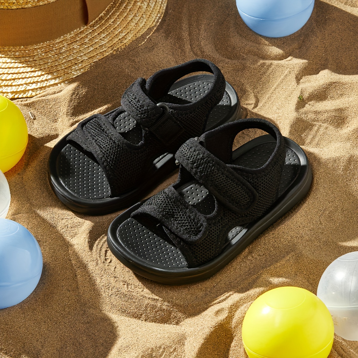 trendy cute solid color open toe sandals for girls breathable non slip sandals for outdoor beach details 6