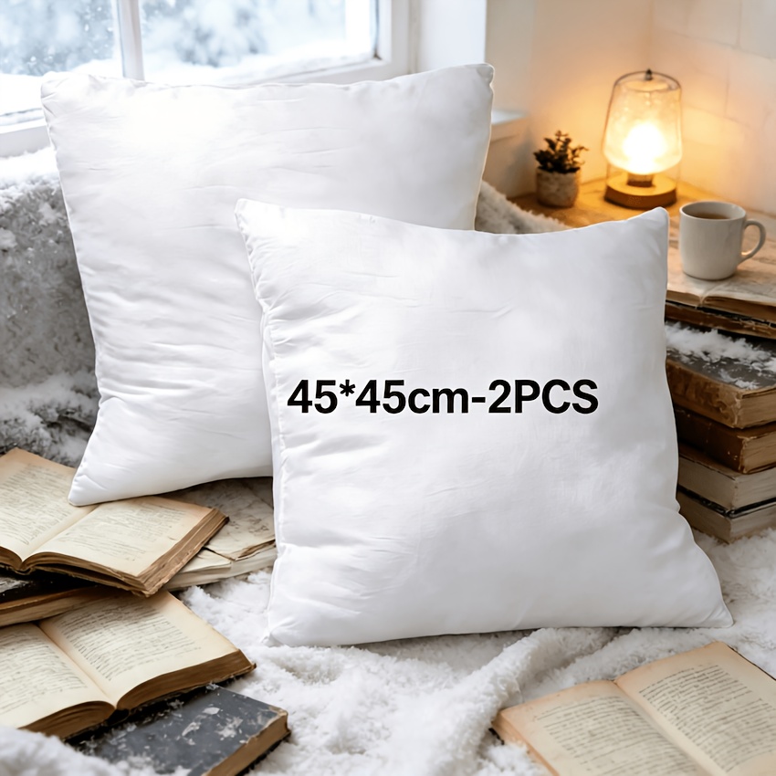 1/2/4pcs Soft Fluffy Square Pillow Inserts With Zip Closure, Detachable Design, 45x45cm/ 80x80cm, Decorative Cushion Inserts, , Perfect For Sofa, Bed, Couch And Home Indoor Decoration