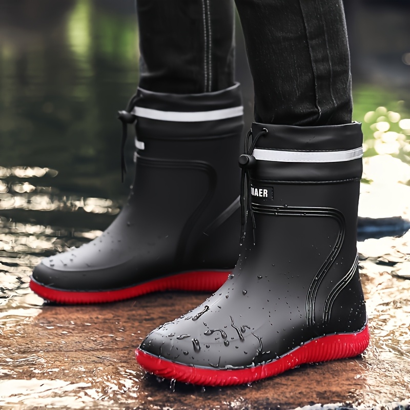 Botas De Cubierta Para Hombre, Botas De Lluvia De Goma