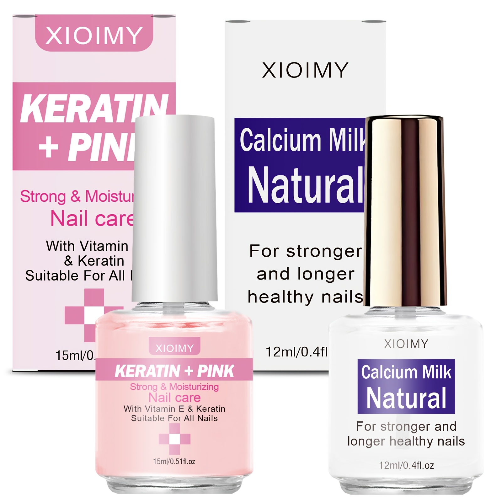 Image of Xioimy 2pcs Natural Pink And Nail Enhancement Set, Decorate Natural Nails, Natural Jelly Color, Nutritious And , Enhance Nail Gloss, Thin, Soft, Fragile And Easy To Break Nail Use