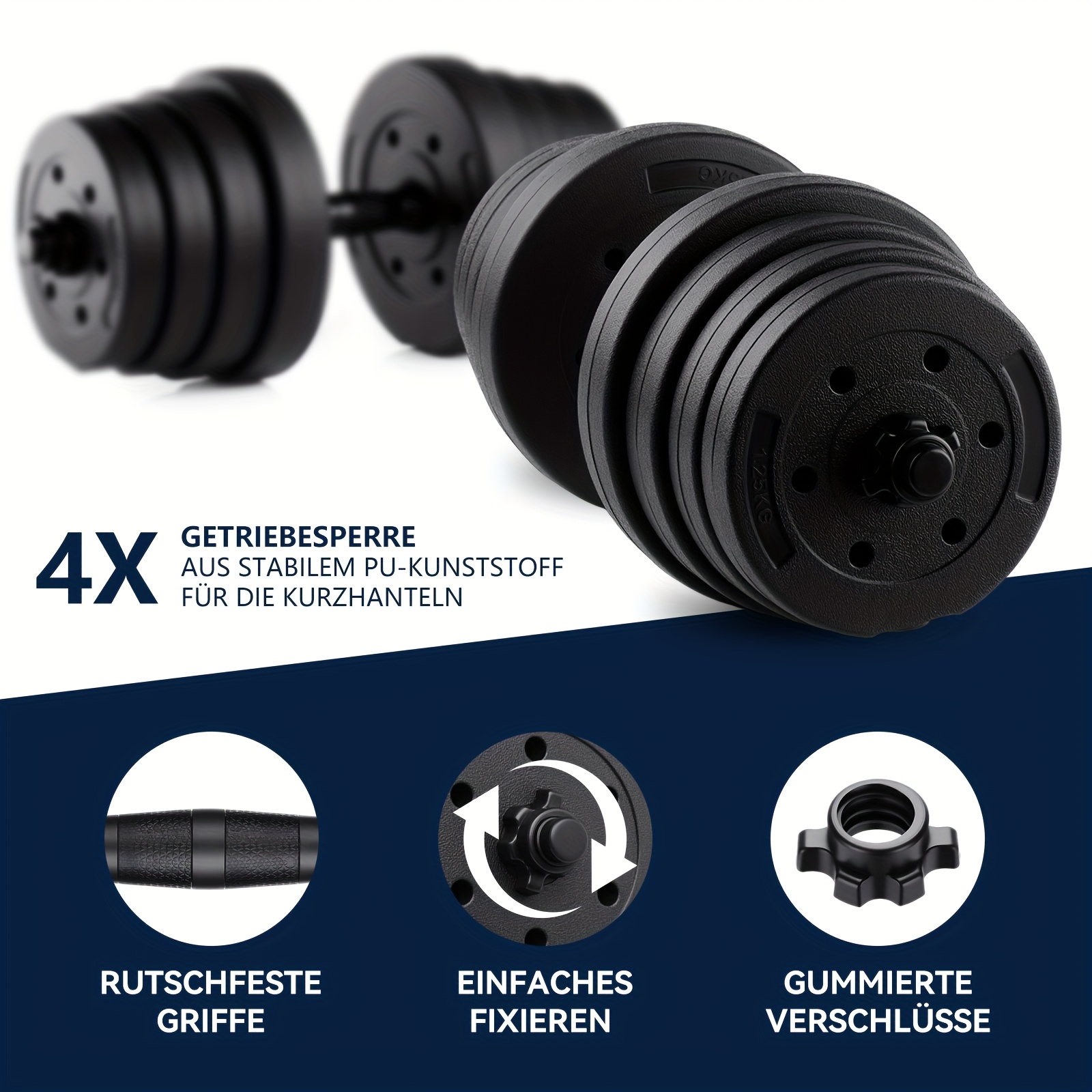 2-in-1 Adjustable Dumbbell Set 30kg | Dumbbell & Barbell Set | Home Gym Equipment for Strength Training, Muscle Building, Arm Workouts & Full-Body Fitness | Space-Saving Design for Home Workouts