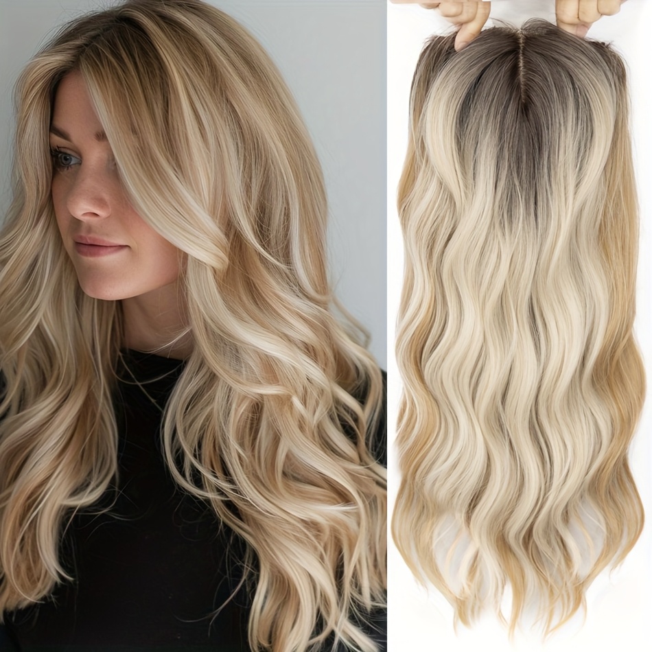 women 20 inch clip in hair topper suitable thinning hair - Temu display picture 2