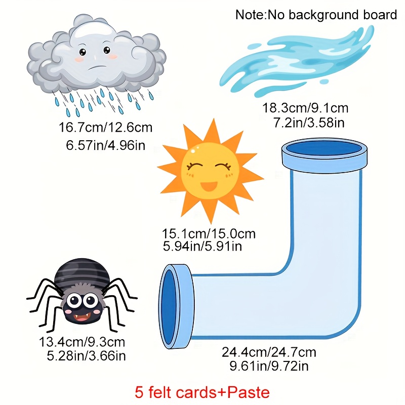 TEMU Hoojojo Back To Climbing Water Pipe Story Felt Set, Classroom Reading Story Teaching Tool, Toy, Teacher Supplies, Role-playing Puzzle Teaching