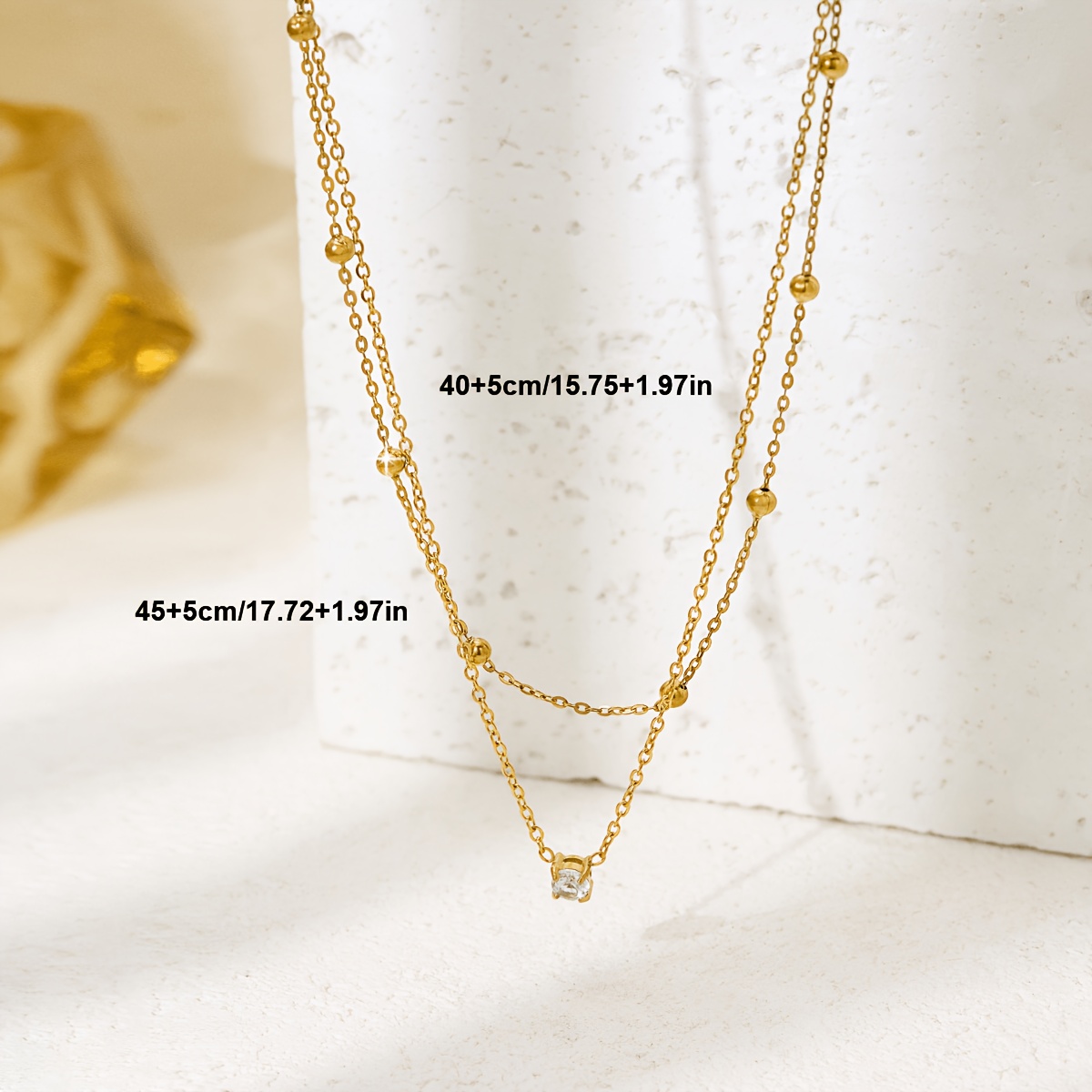 Exquisite Women's Double-Layer Zirconia Clavicle Chain Necklace