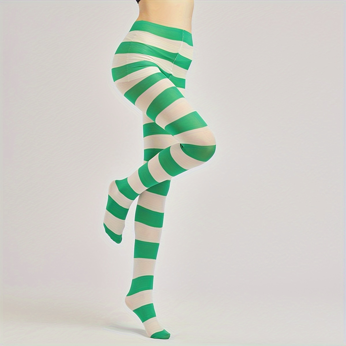 1pc of Halloween Fashion Colorful Striped Stockings Tights Women's  Leggings