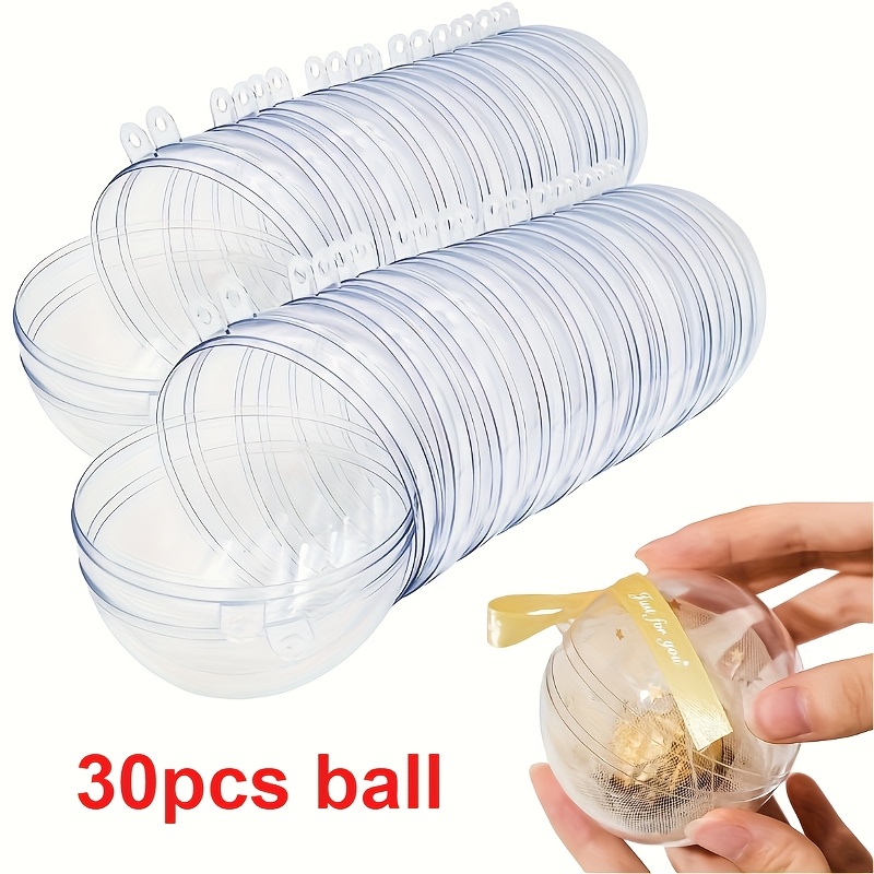 Image of 30pcs Fillable Christmas Decoration Balls -1.97inch Transparent Plastic, Thickened Sphere, Suitable For Tree Decorations And Parties- No Electricity Required