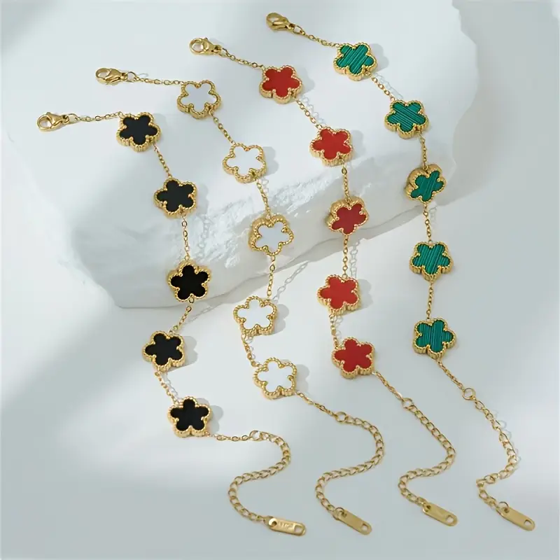 a flower bracelet made of stainless steel a stylish and versatile accessory Product details 0