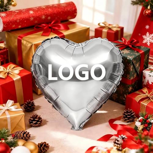 item picture 100pcs 18 inch heart shaped aluminum foil custom balloons custom balloons suitable for christmas new year weddings birthdays anniversaries corporate parties promotional pump included logo can be printed in white