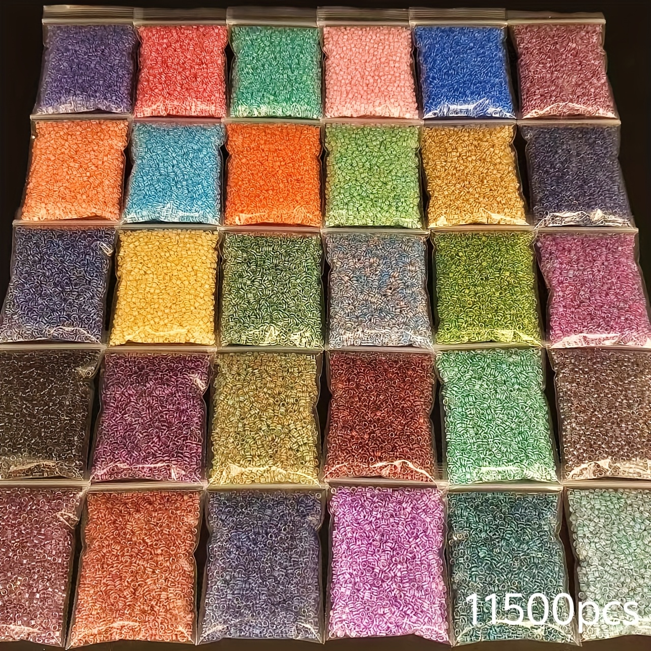 

11500pcs Bead Set In 30 Vibrant Colors, 2.5mm Ink-dyed Seed Beads - Ideal For Making, Necklaces, Earrings, Bracelets, Embroidery - , Blue, Green, Purple Shades - Perfect Gift For Crafters