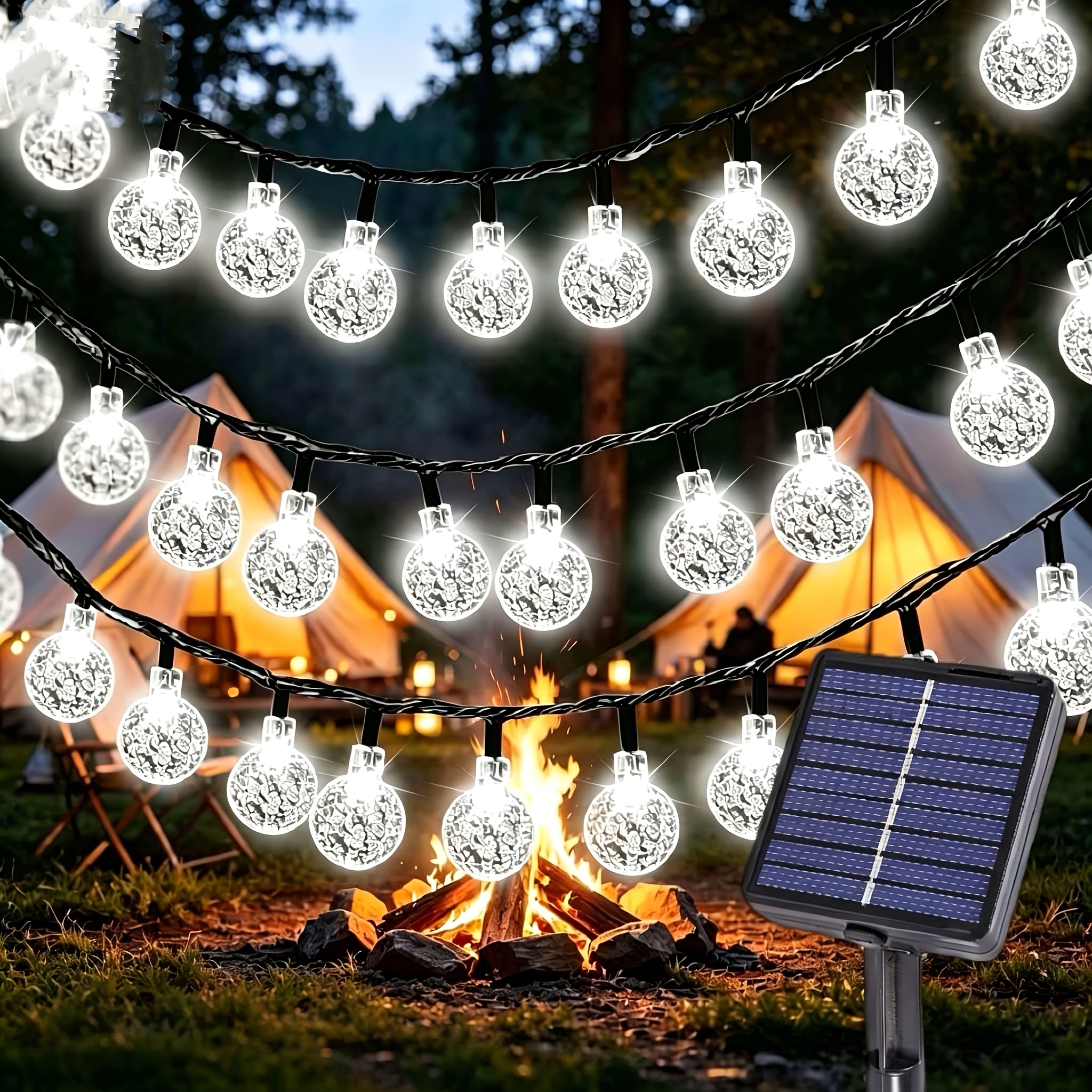 100 50 20 bulbs smart fairy light solar bubble ball lamp   with smart sensors solar powered 8 lighting   suitable for christmas trees weddings birthday parties gardens camping and  