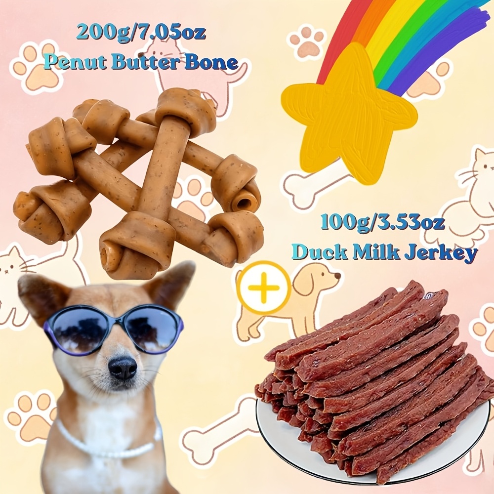 TEMU 7.05oz/14.11oz (200g/400g) 6.5'' Butter Bone, Ingredients, Natural Treats, Healthy, , Long Lasting Chews, High In Protein And Low In Fat, Ideal Snack For Training Small, Medium, And Large Dogs