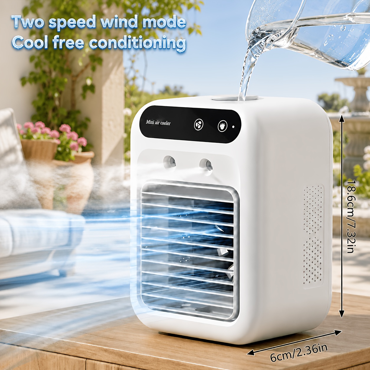 Image of Portable Misting Fan With Humidifying Function, Compact Quiet Desktop Fan For Home, Office, Patio, Garden, Camping, Bbq, Picnic And Outdoor Everyday Use