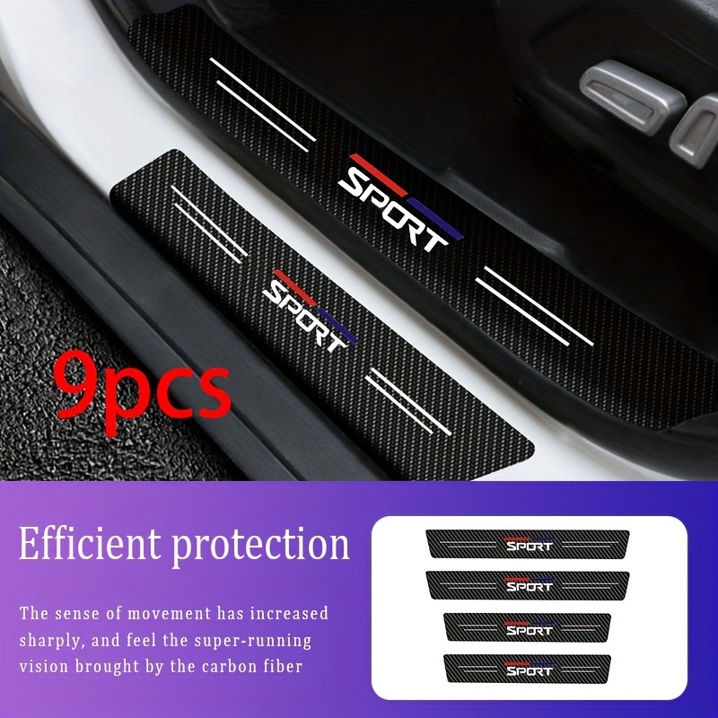 

9pcs Car Door Sill Decoration Plate, Door Sill Step Protection Strip, Car Door Sill Decal, Car Door Sill Anti-scratch Car Accessories Suitable For All Models