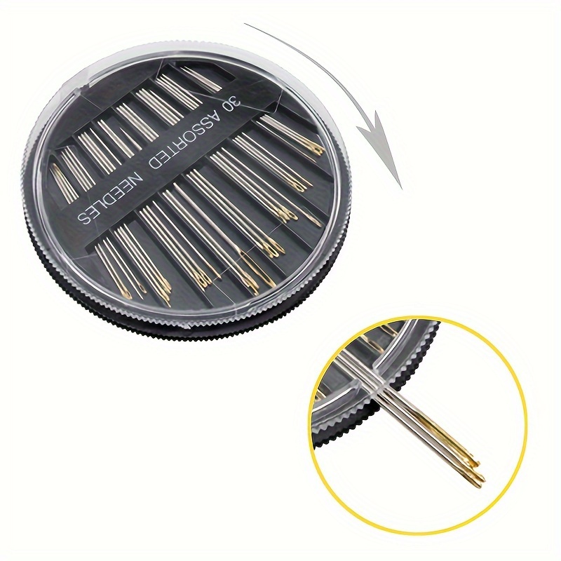 

30pcs/set Golden Tail Hand Sewing Needles Set - Black Plate Needle Box - 100pcs