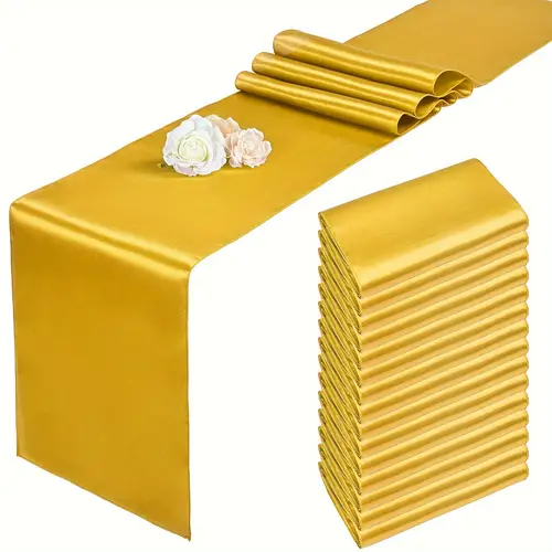 15 packs of satin table runners 12 108 inches long rectangular round table smooth satin table runners for weddings birthdays parties graduations engagements decorations durable easy to clean exquisite and elegant in colors