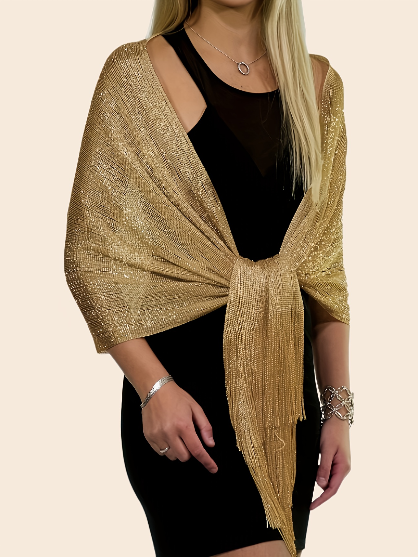 slim fit dress slacks Gold Lurex Cardigan