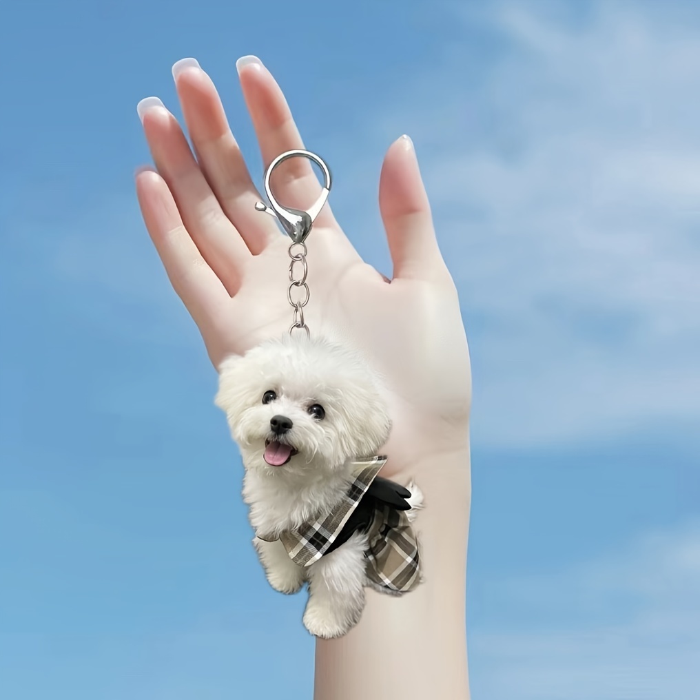 

1pc Dog Keychain, 2d Keyring, Bag & Car Key Pendant, , For & , Christmas Tree ,