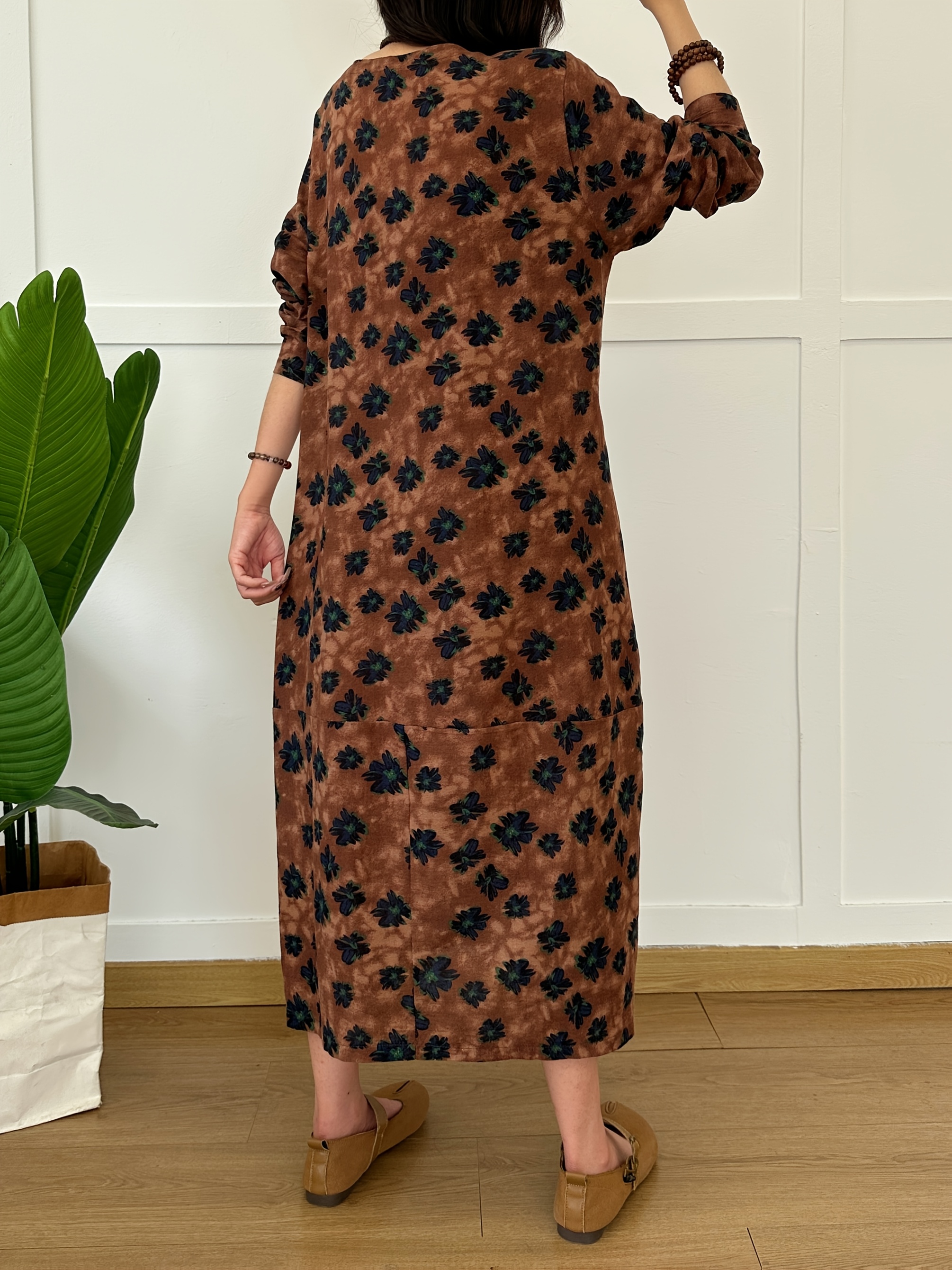 knee length dresses for ladies Multi Tropical Print Linen Maxi Dress - All Dresses