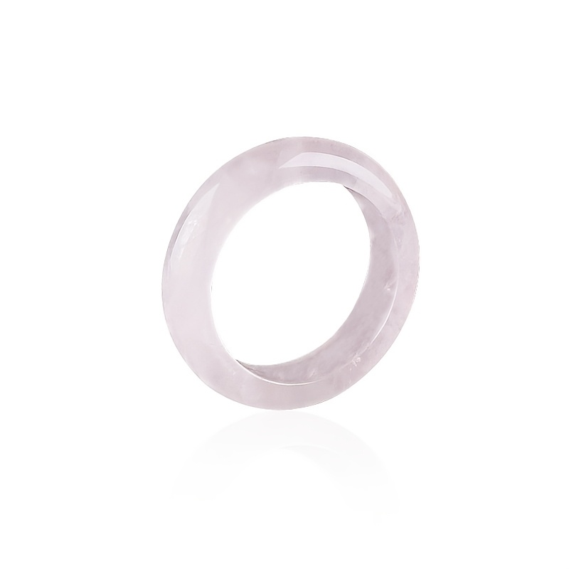 TEMU Bague unie en quartz rose naturel pleine avec texture unique, convient pour au travail, et les accessoires de , bague unisexe de style bohème