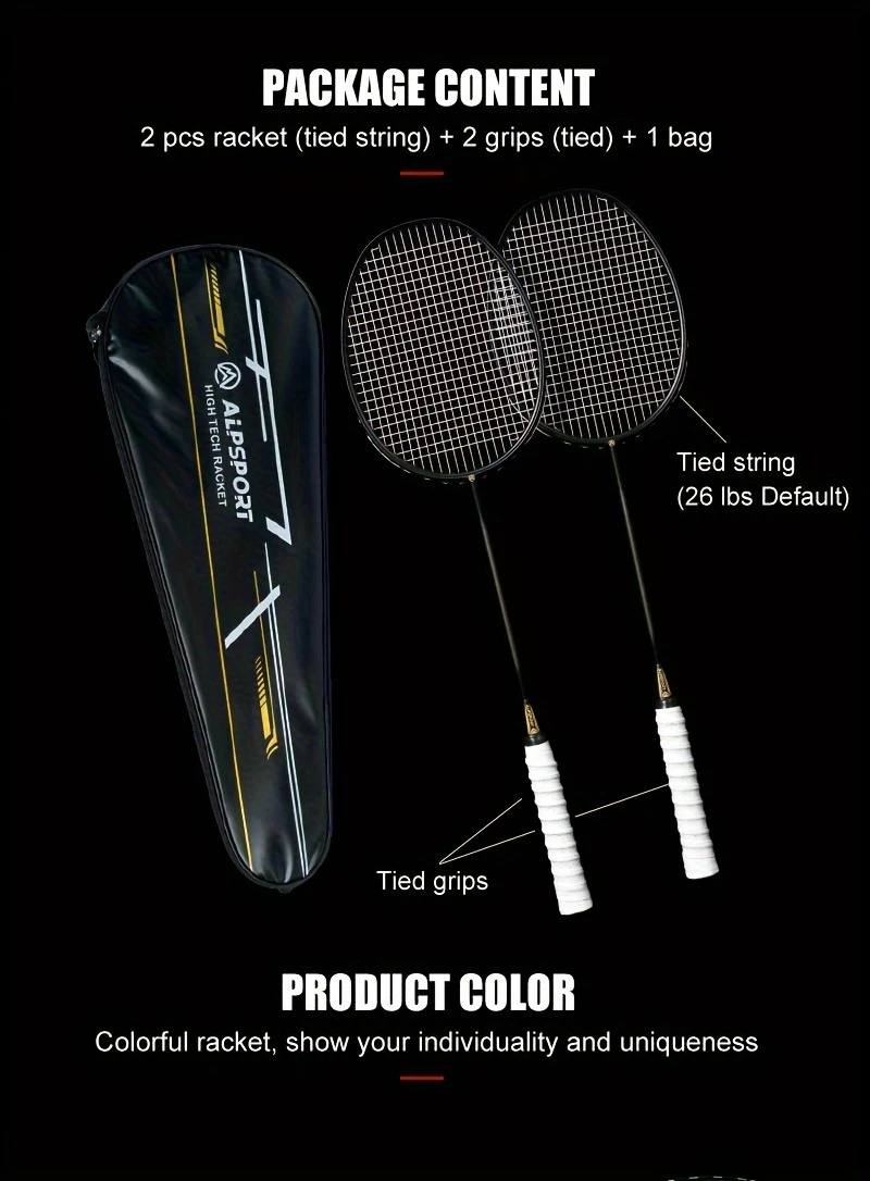xhp 6u g4 t700 2 piece set 2 carbon fiber rackets including leather 2 binding wires with hand tape suitable for sports training and competition details 7
