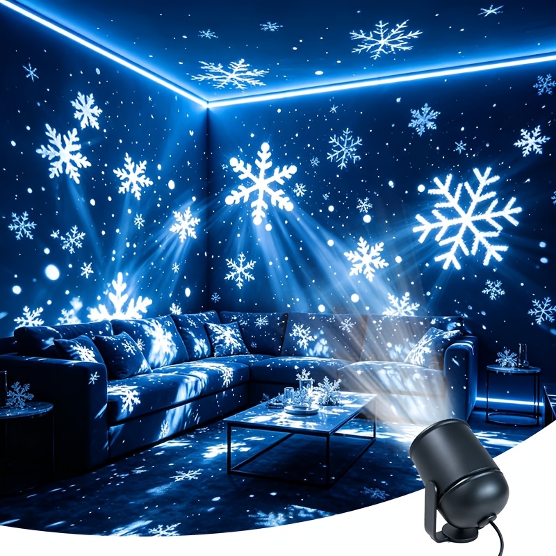 TEMU Black Led Christmas Projection Party Stage Light, Indoor Christmas Decoration Light, Holiday Atmosphere Light, Suitable For Home Decoration,