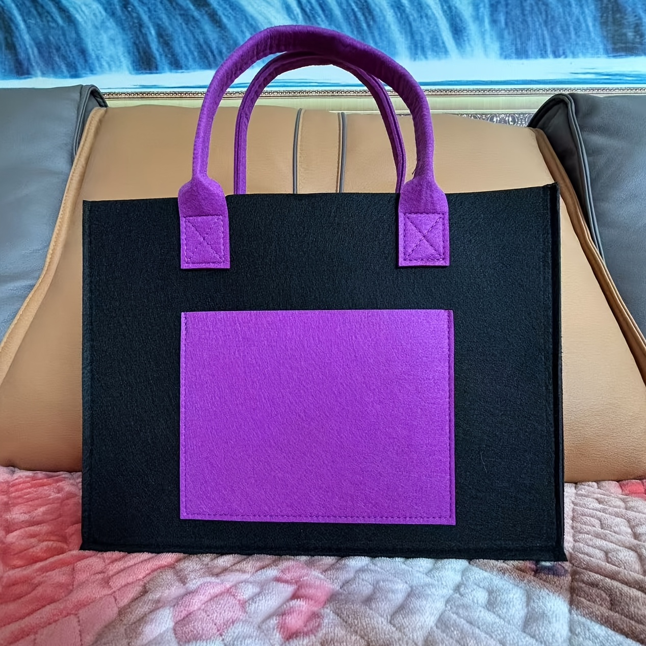 E-shop Filz Tragetasche zum Einkaufen, Handtasche für Firmenveranstaltungen, Filz Tragetasche, Leicht zu Tragen, Damen Tragetasche, Neue Filz
