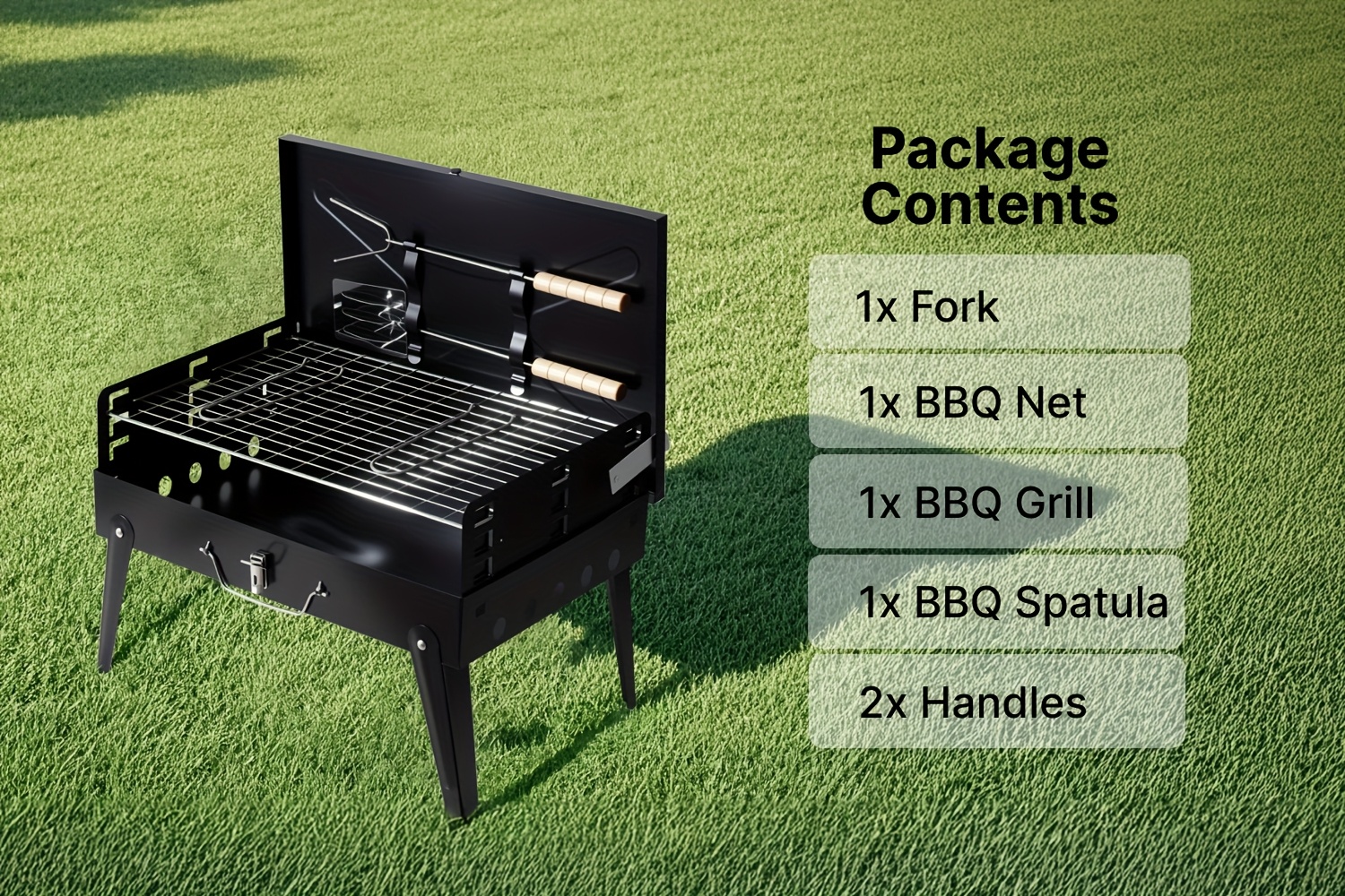Portable Charcoal Grill, Adjustable Height Foldable Barbecue Grill, Durable And Compact, Easy to Clean, Perfect for Camping, Tailgating, And Outdoor Cooking