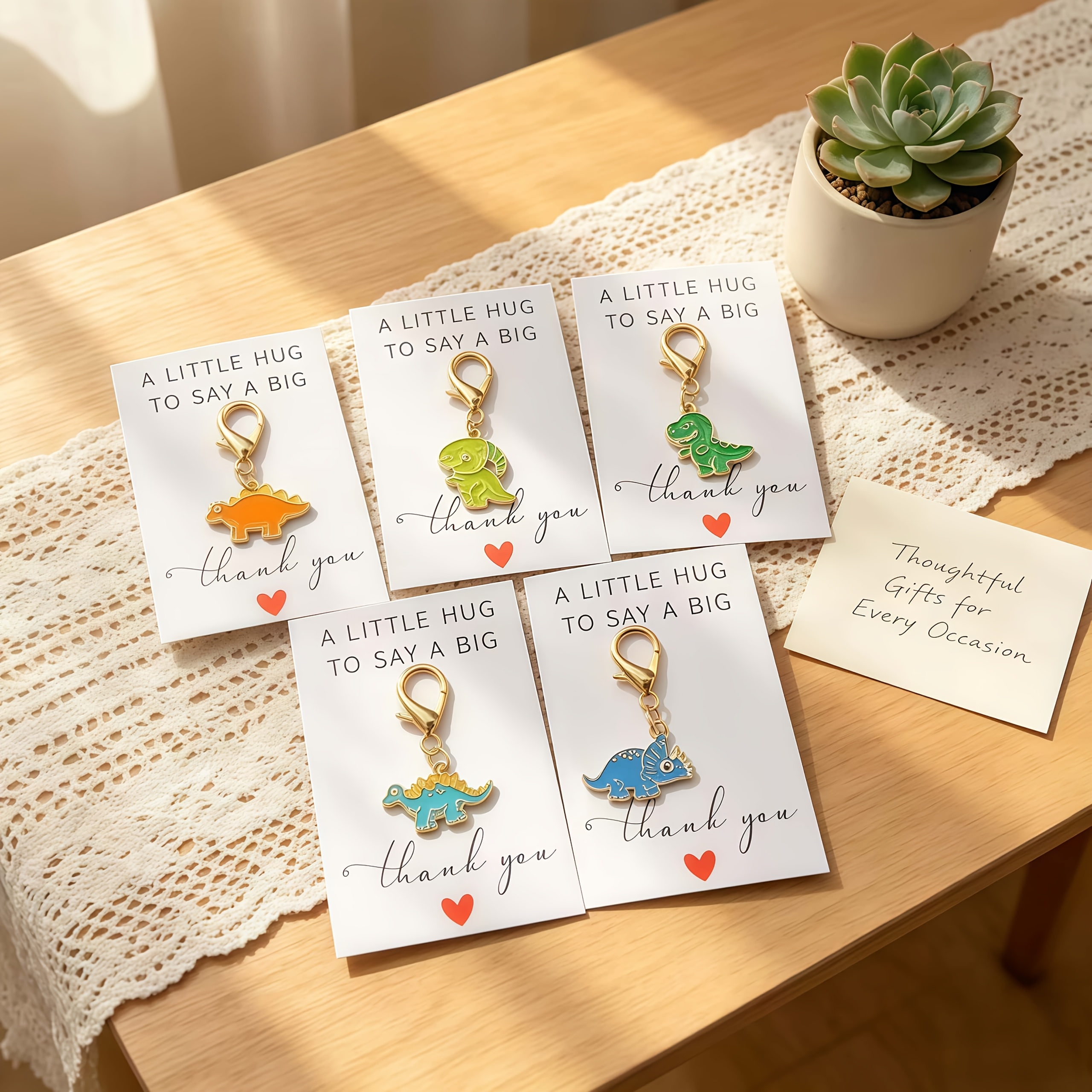 TEMU Set da 5 portachiavi a forma di con biglietto di ringraziamento, pratici accessori per chiavi da appendere alla borsa, come regali commemorativi