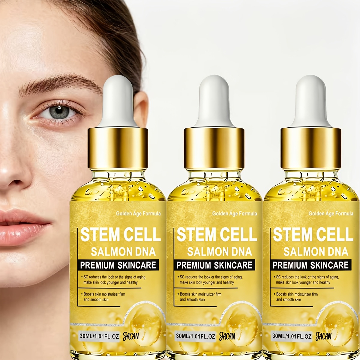 Image of 3-pack Salmon Facial Serum, Moisturizes And The Skin, Leaving It Looking Smoother. Suitable For Dry Skin, , And With Multiple Wrinkles, A Great Holiday Gift