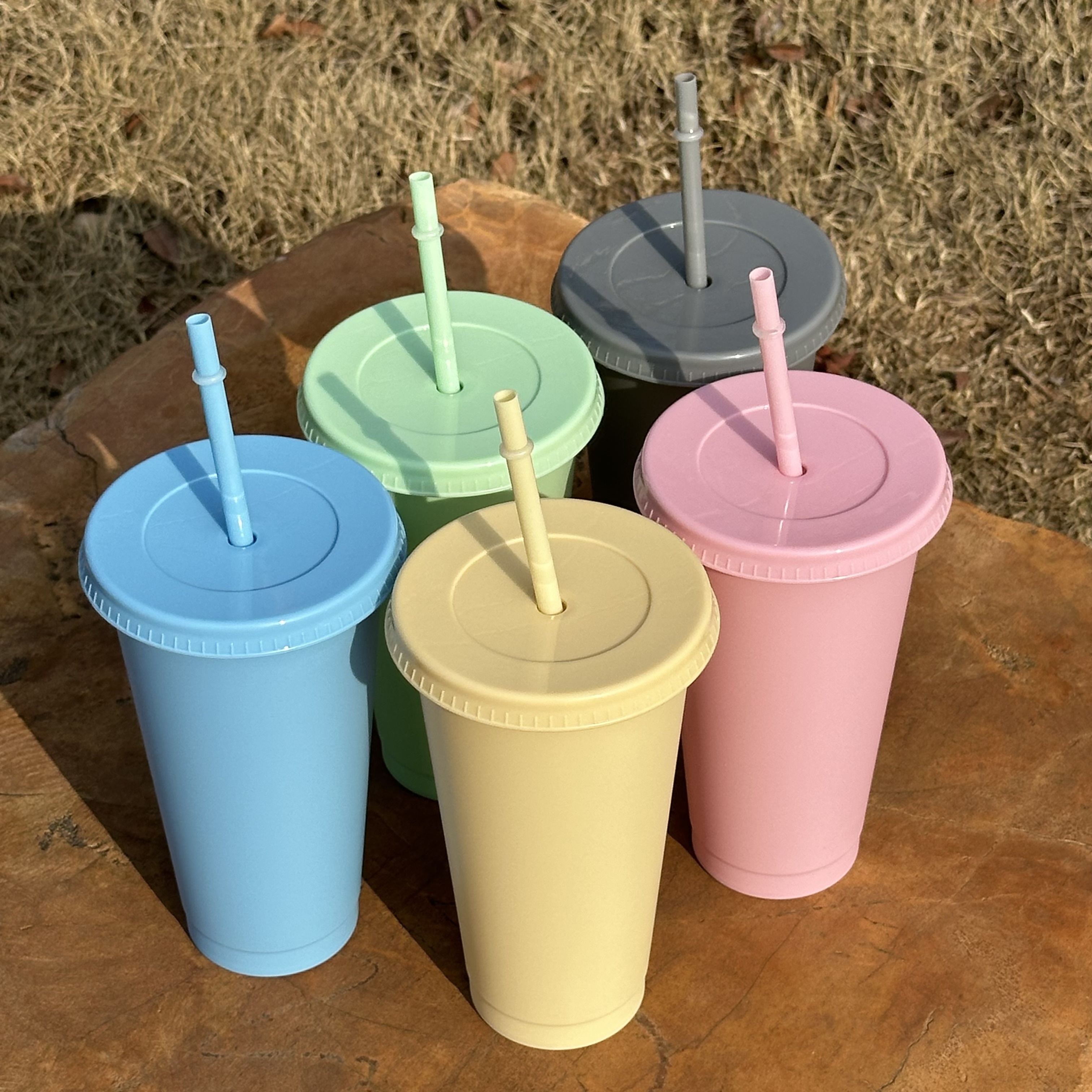 Reusable Party Drinking Cups Straws Lids Water Bottle Iced - Temu Canada