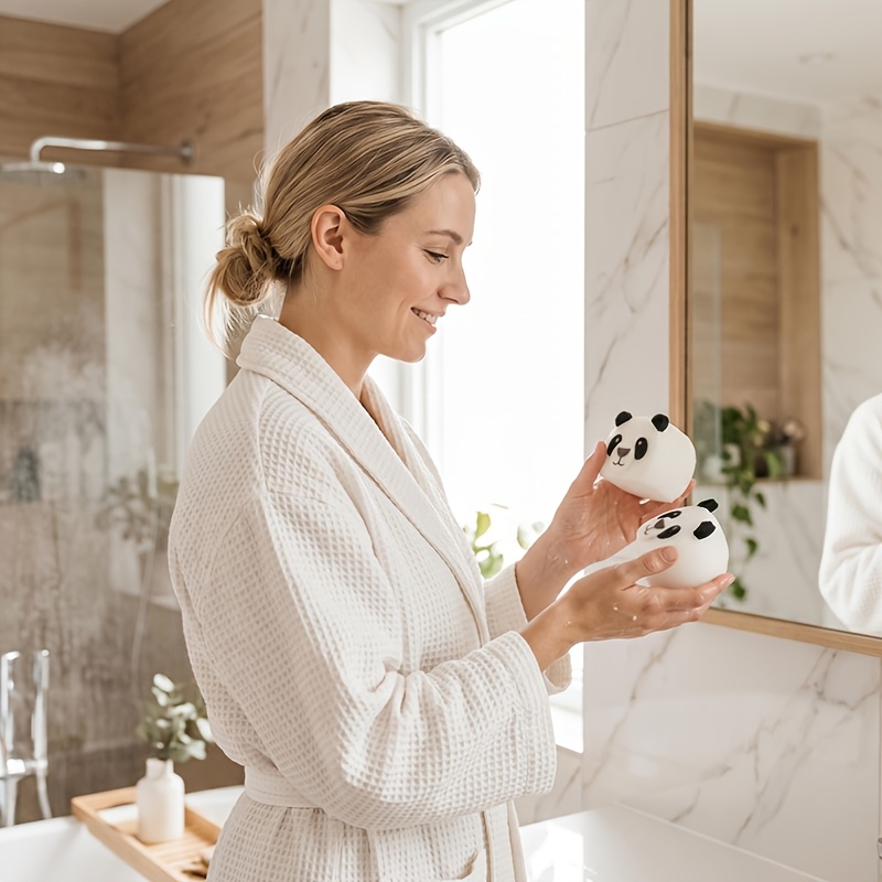 Ins-Style Panda Bath Sponge, Soft Exfoliating Cleaning Puff