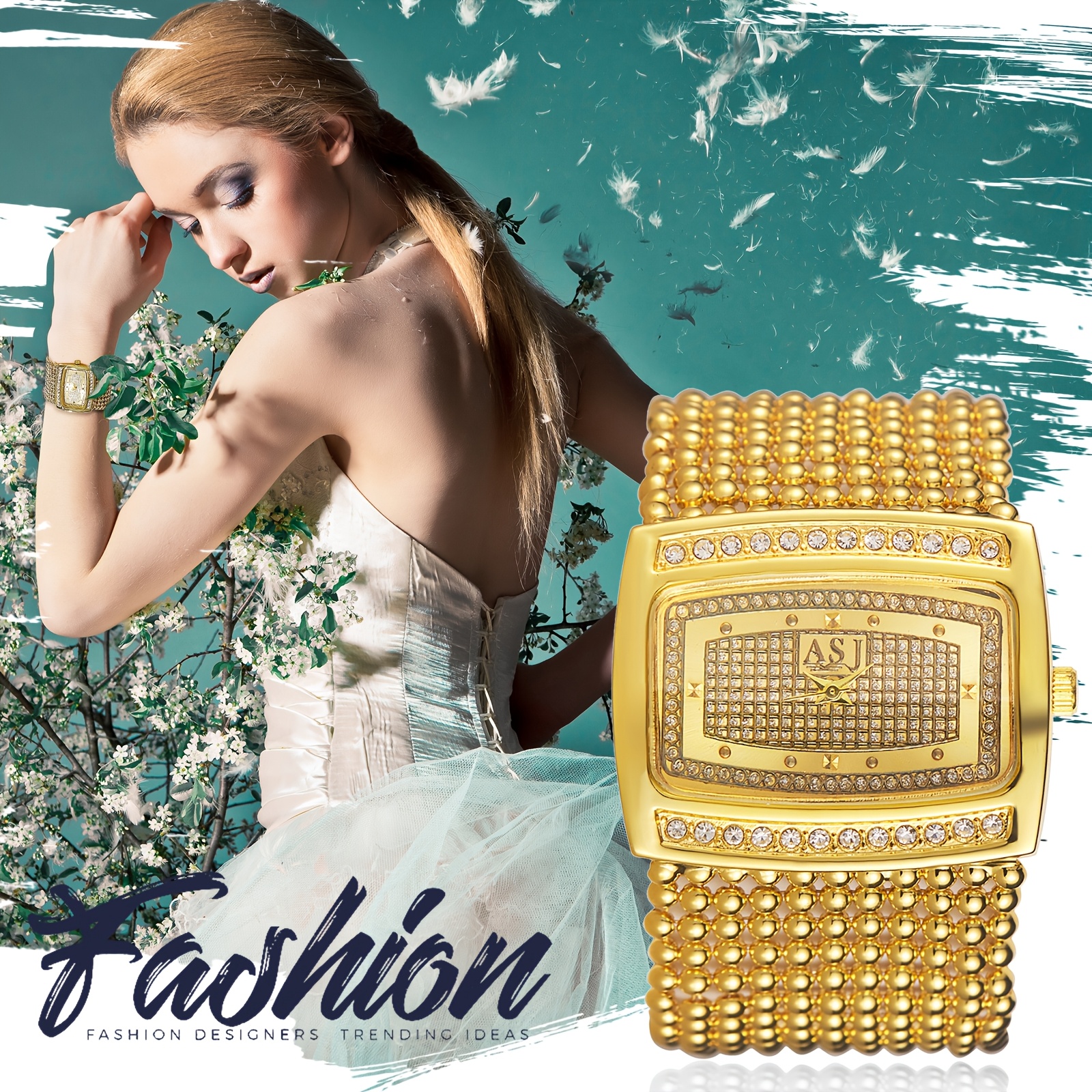luxury golden plated   womens watch   wide band square dial with bezel quartz movement djustable stainless bracelet encrusted hands elegant dress watch for parties weddings everyday like watch with diamonds watch with gemstones elegant   quartz watch   watch rose quartz watch gemstone watch fashion watch quartz watch hand quartz vintage inspired oval quartz wrist watch watch with jewels   watch watch sparkling Product details 7