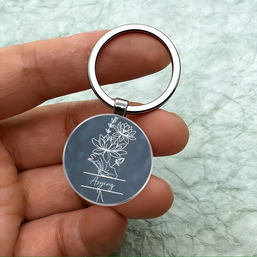 3pcs Women's Key Ring with Exquisite Lotus Flower Design