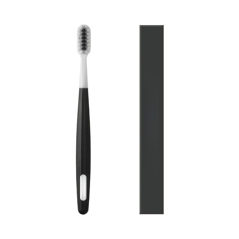 2-Pack Black Adult Soft Bristle Toothbrushes, Individually Sealed
