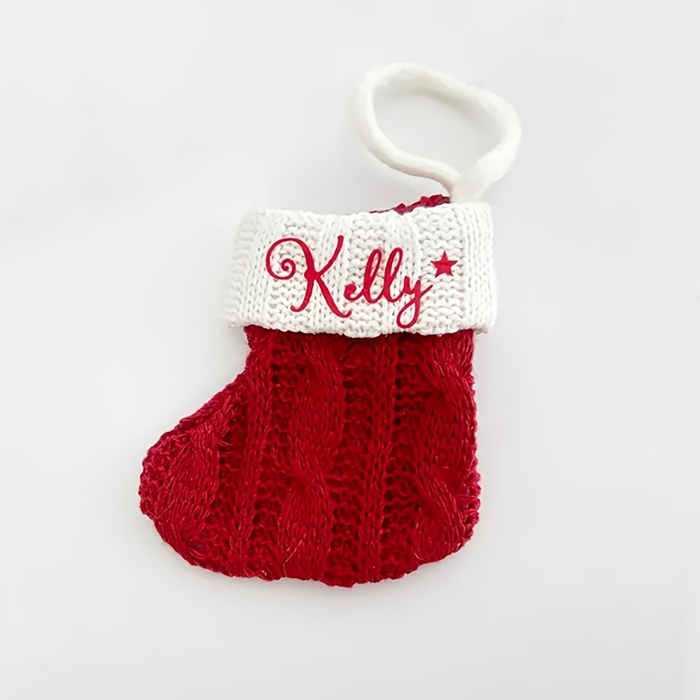 TEMU Personalized Custom Name Mini Christmas Stocking Xmas Table Setting Christmas Tree Decoration Sign Merry Christmas Eve Holiday Gift Bag