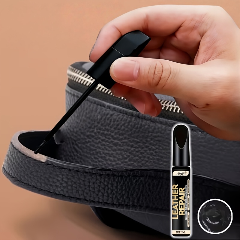 black pu edge repair colorant quick drying formula color covering filler and repair paste   with a detail brush repairs     tears and   edges suitable for all pu products such as pu shoes belts sofas and automotive interior