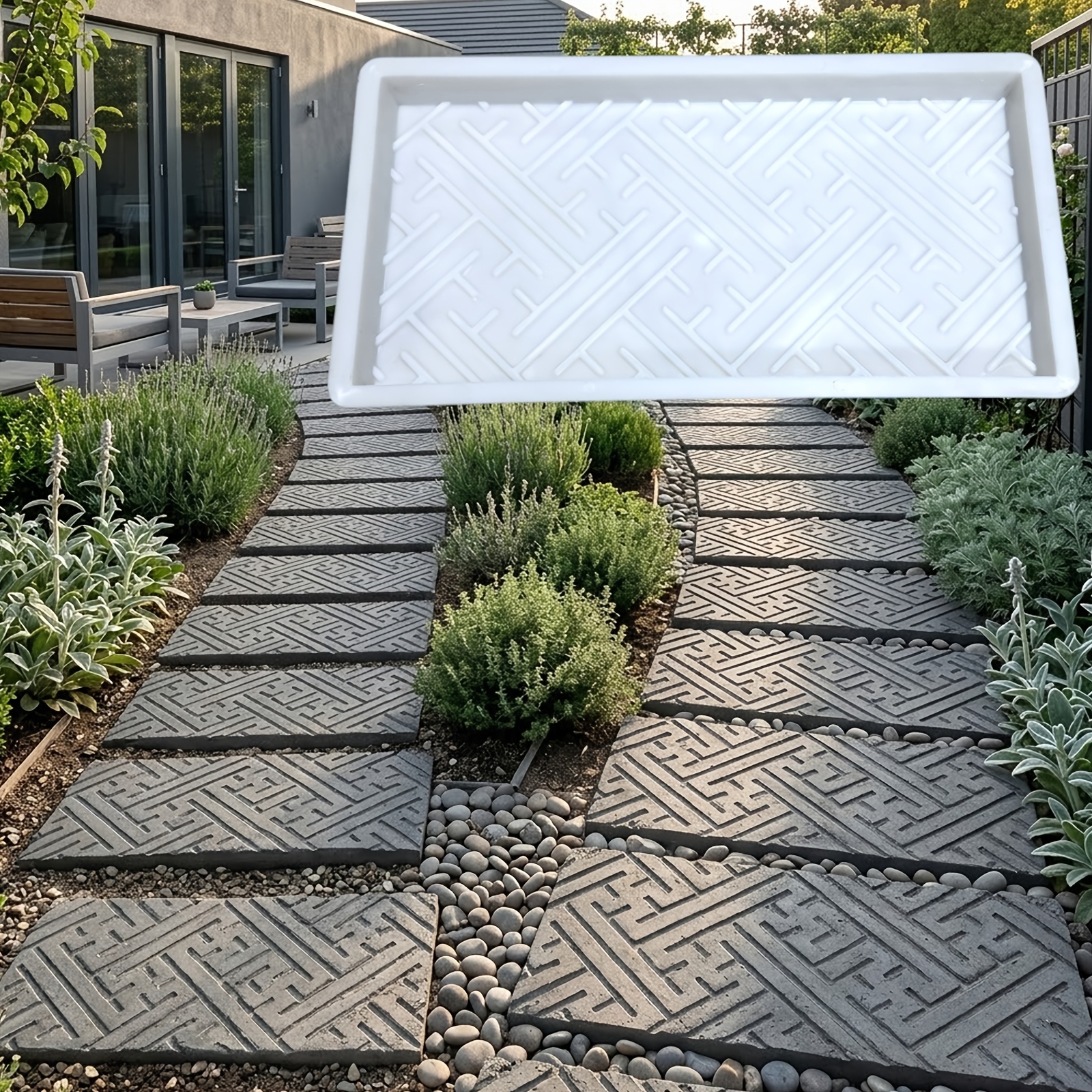 Outdoor Garden Paving Brick Molding Mold | Diy Concrete Tile Making Mold | Suitable For Courtyard Walkway Paving, Garden Path Construction, And Landscape Pathway Creation