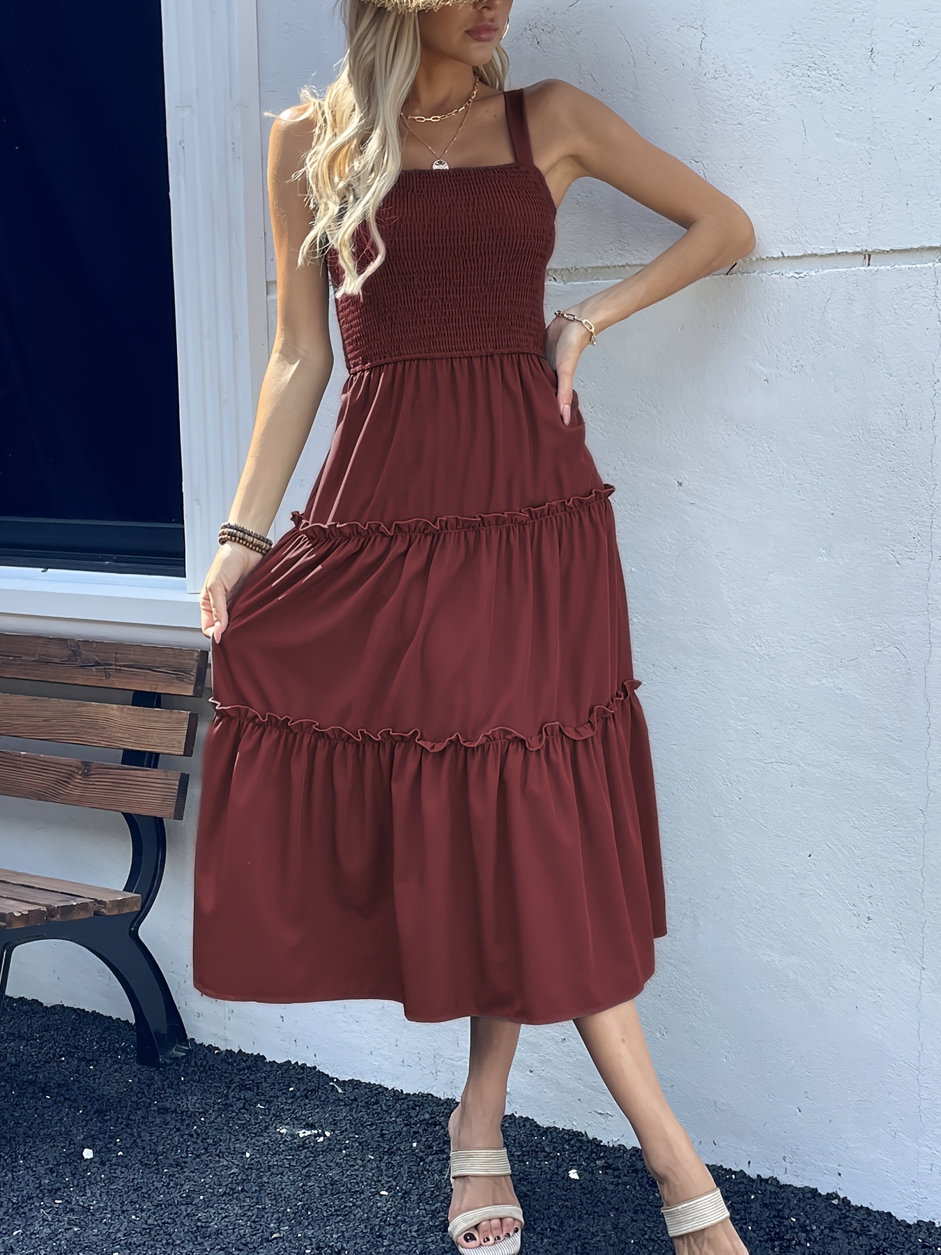 burgundy spring dress Spring In The Clouds Maxi Dress Burgundy main image 1