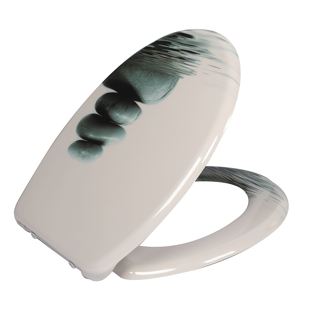 Toilet Seat With Mechanism Quick-release Function For , O-shaped Toilet Seat With Hinges Sturdy Quality, Hold Up To 180kg