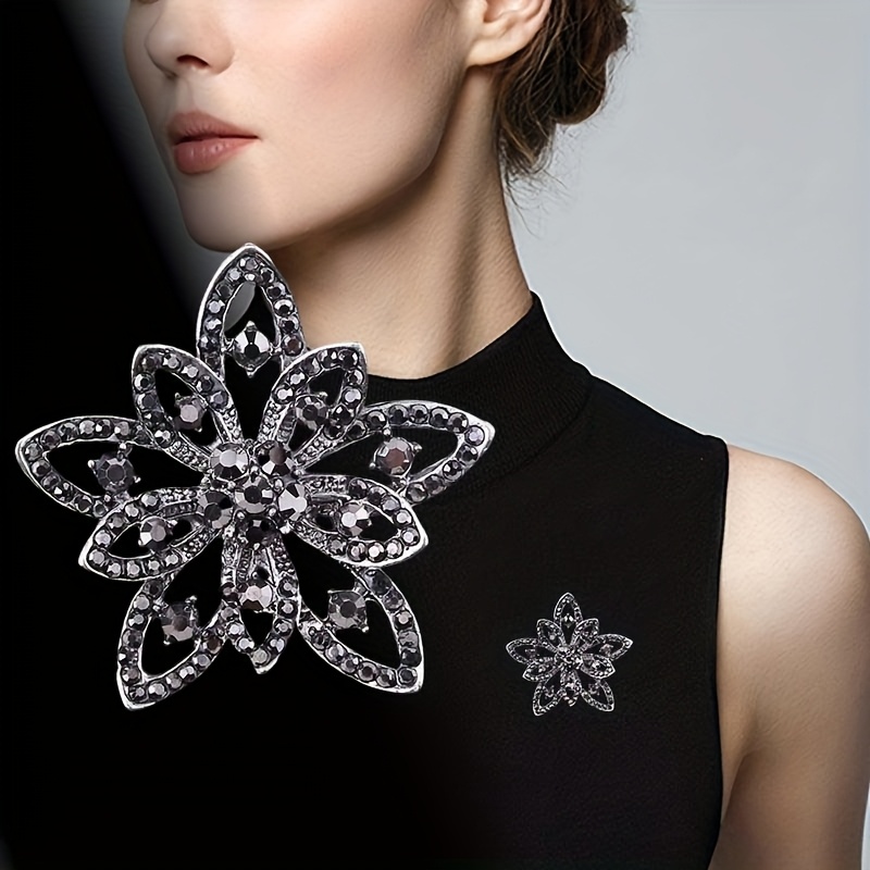 Image of 1pc Exquisite Water Snowflake Knot Enamel Jewelry Women's Brooch And Pin Clothing Decoration Sweater Coat Dress Backpack Additions Women's Gift Women's Jewelry Festival Gift
