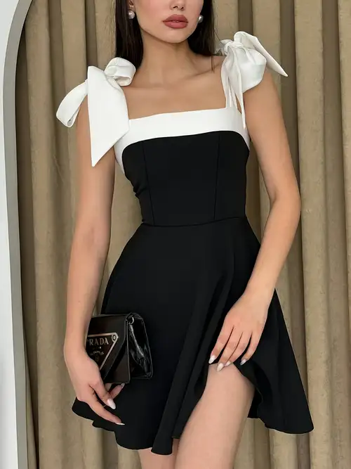 ladies black summer dress COSMINA Women's Elegant Black Summer Long Lace Patchwork Dress,Ladies Dining Date Daily Wear Street Style Formal Regular Size New Arrival Summer Dresses