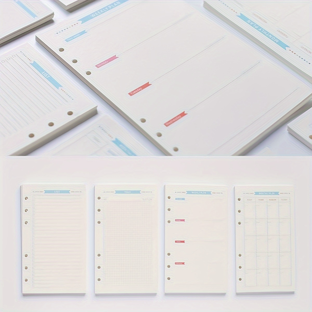 

40 Sheets A6 Loose Leaf Book 6-hole Inner Core Notebook Daily/weekly/monthly Plan Inner Page Paper