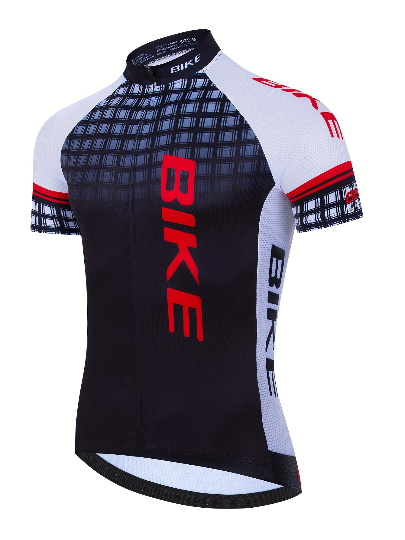 item picture mens bike professional cycling shirt breathable polyester knitted fabric geometric pattern round neck short sleeve regular style suitable for riding 90 polyester and 10 spandex medium elastic   autumn series