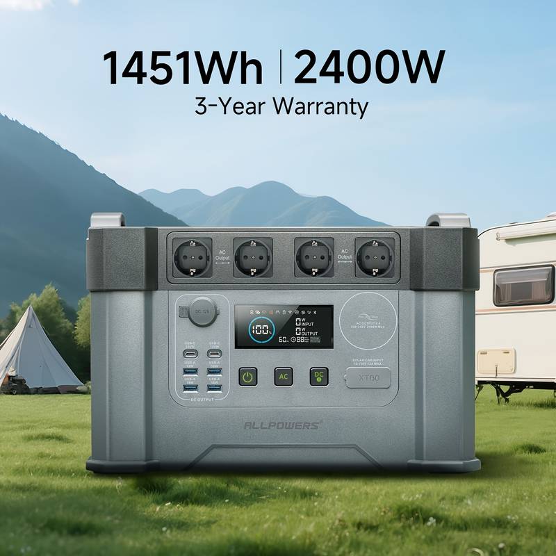 ALLPOWERS 2400W Portable Power Station – Solar Generator, 1451Wh, 4000W Peak, Emergency Backup, AP-SS-009-Pro