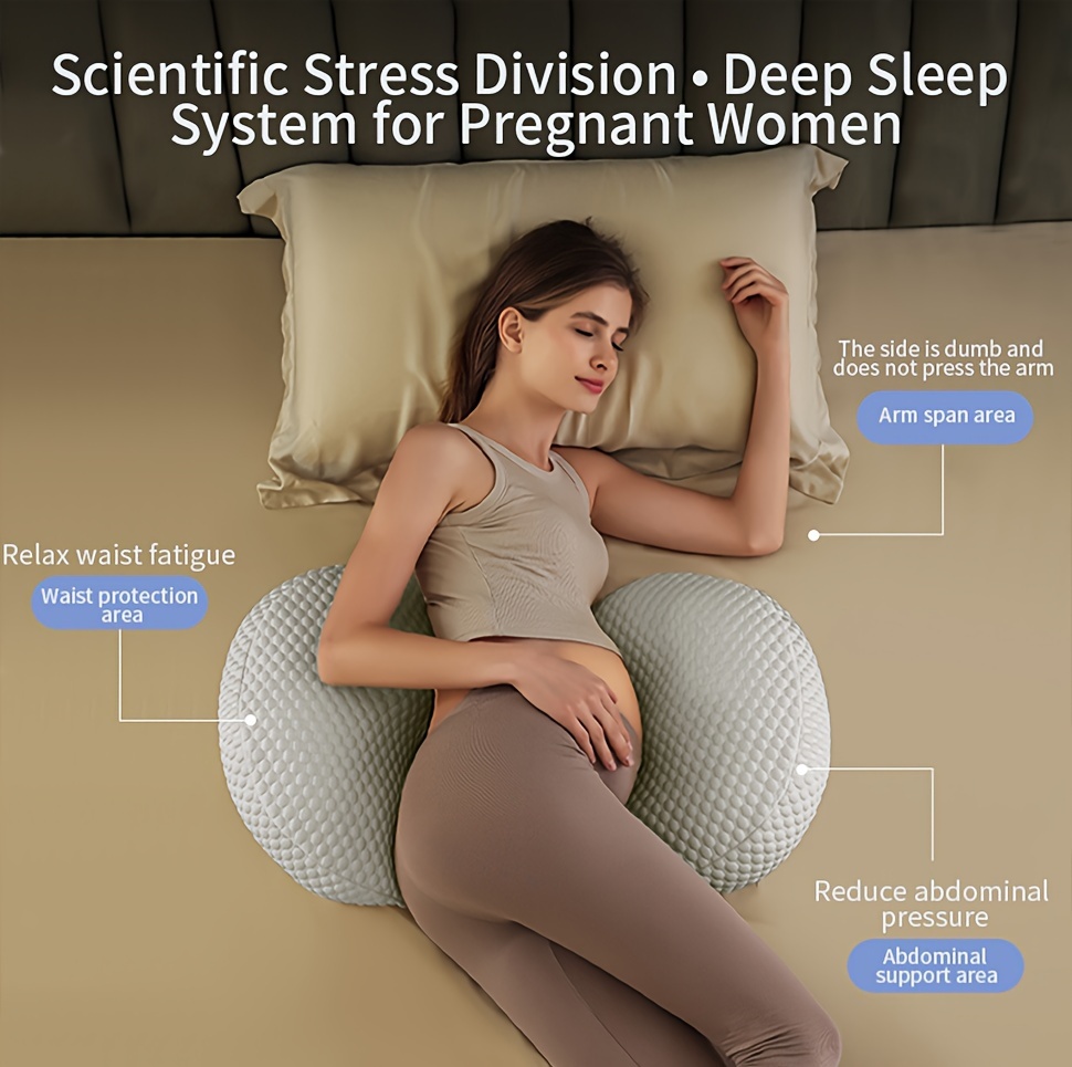 1pc pregnancy pillow for   women soft and adjustable maternity body pillow for back hips legs and belly detachable and washable pillow cover included details 1