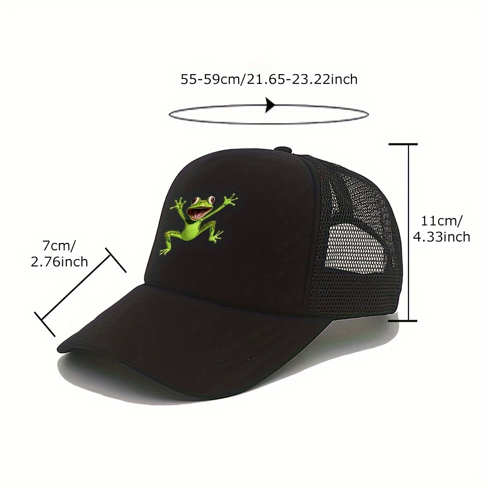 frog print baseball cap unisex mesh breathable trucker hats  display picture 1